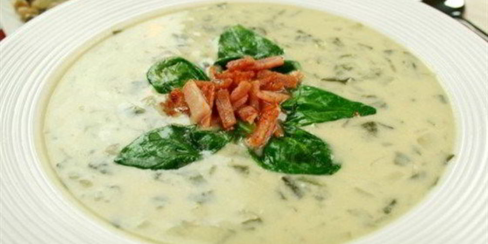 Рецепт крем-суп из лука-порея и картофеля с беконом