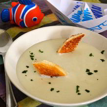 Рецепт Кремовый рыбный супчик Акула Каракула