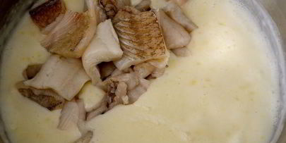 кремовый рыбный супчик акула каракула