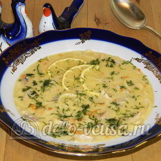 Куриный суп с лимоном