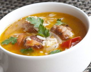 Куриный суп с рисом и сыром