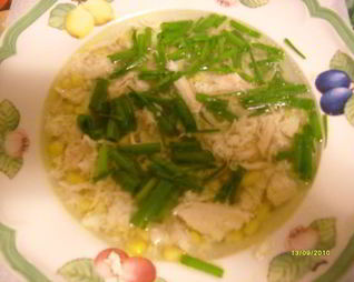 Куриный супчик с кукурузой и зеленью