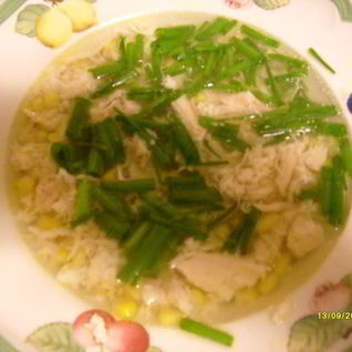 Куриный супчик с кукурузой и зеленью