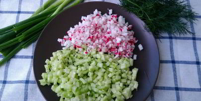 окрошка на кефире