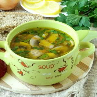 Постный грибной суп из шампиньонов