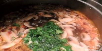 постный грибной суп из шампиньонов