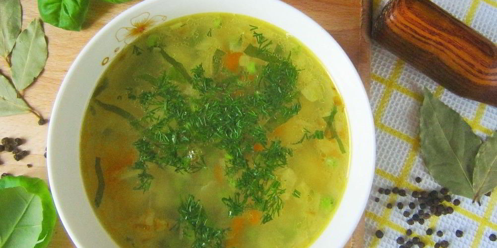 Рецепт постный суп с вермишелью, картофелем и зеленым горошком