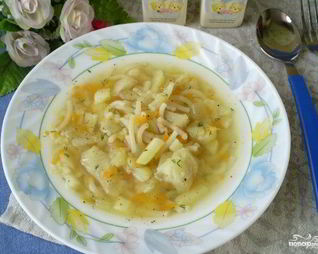 Рыбный суп с вермишелью