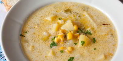 сливочный суп с картофелем и кукурузой
