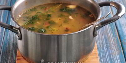 суп грибной из замороженных опят