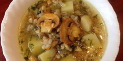 суп грибной с перловкой