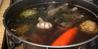 суп и основное блюдо из говядины