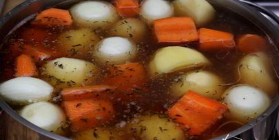 суп и основное блюдо из говядины