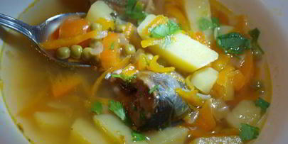 суп из консервированной сайры