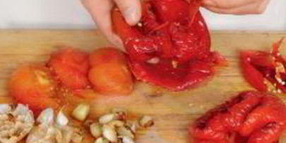 суп из риса с печеными овощами