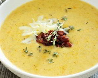 Домашний картофельный суп-пюре с беконом