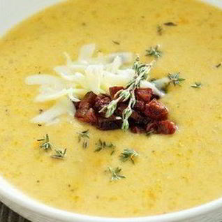 Домашний картофельный суп-пюре с беконом