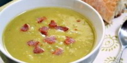 гороховый суп-пюре с беконом и картофелем