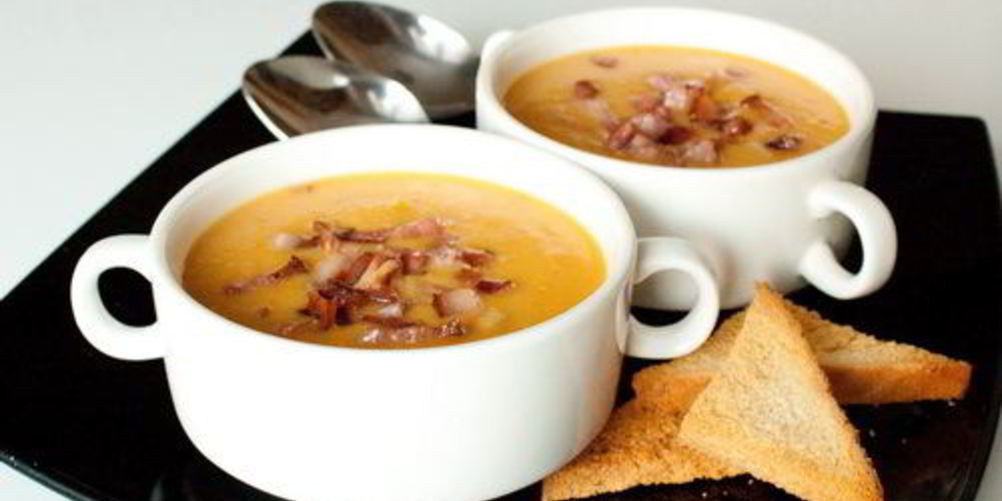 Рецепт гороховый суп-пюре с беконом