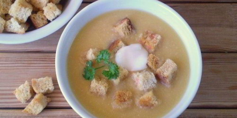 Рецепт горохового супа-пюре с гренками