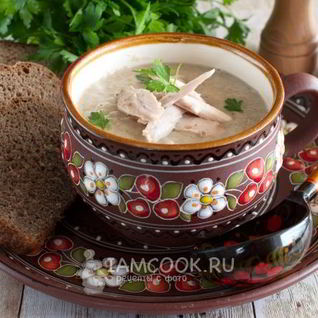 Грибной суп-пюре с курицей