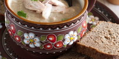 грибной суп-пюре с курицей