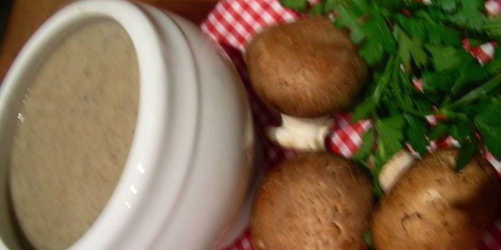 Рецепт грибной суп-пюре с запеченным чесноком