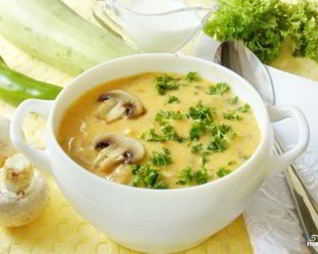 Куриный суп-пюре с грибами