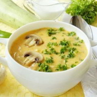 Куриный суп-пюре с грибами