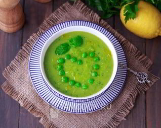 Постный суп-пюре из зеленого горошка