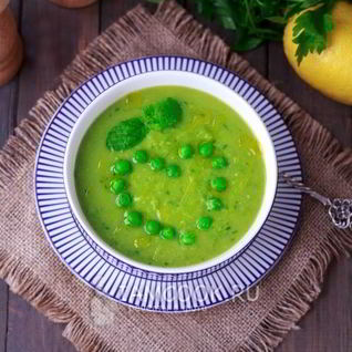 Постный суп-пюре из зеленого горошка