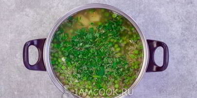 постный суп-пюре из зеленого горошка