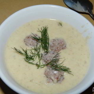 Суп-пюре грибной с фрикадельками