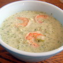 Рецепт Суп-пюре из брокколи с креветками