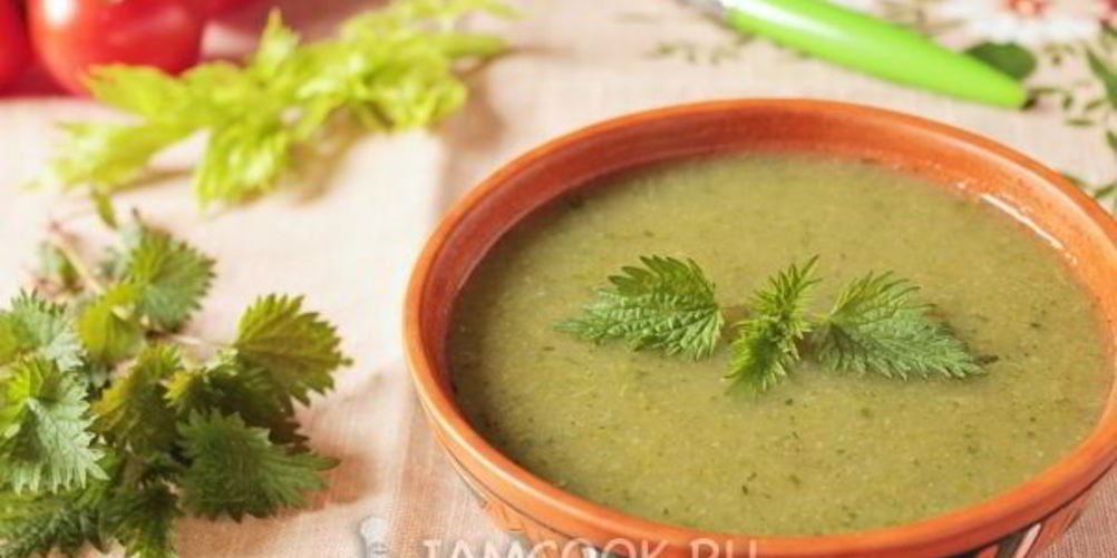 Рецепт суп-пюре из черешкового сельдерея с крапивой