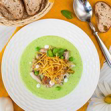 Рецепт Суп-пюре из горошка с запеченной курицей