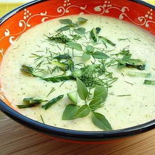 Суп-пюре из кабачков и зеленой фасоли