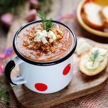 Рецепт Суп-пюре из овощей с луковыми чипсами и адыгейским сыром