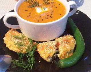 Суп-пюре из печеных перцев