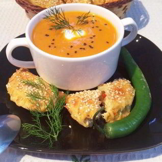 Суп-пюре из печеных перцев