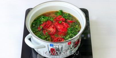 суп-пюре из печеных томатов