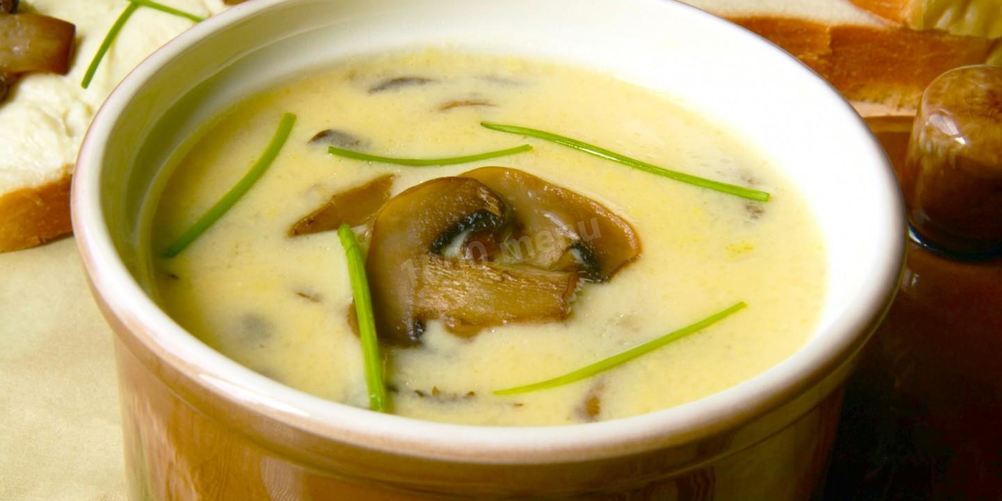 Рецепт суп-пюре из шампиньонов с плавленным сыром