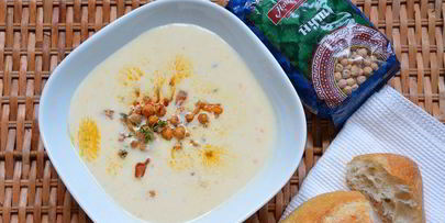 суп-пюре из цветной капусты с нутом