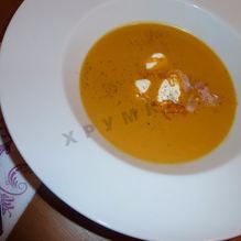 Рецепт Суп пюре из тыквы помидоров и морепродуктов