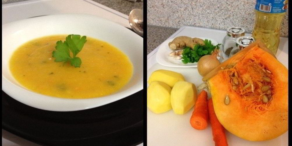 Рецепт суп-пюре из тыквы с имбирем