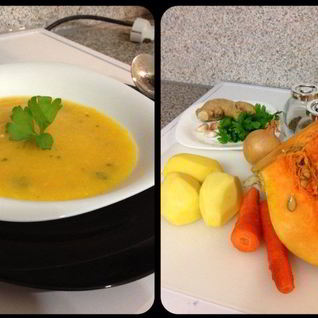Суп-пюре из тыквы с имбирем