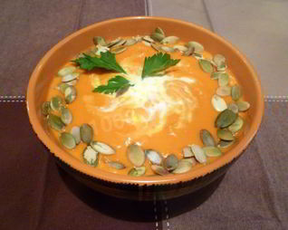 Суп пюре из тыквы с сыром