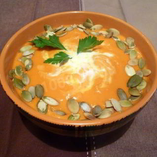 Суп пюре из тыквы с сыром