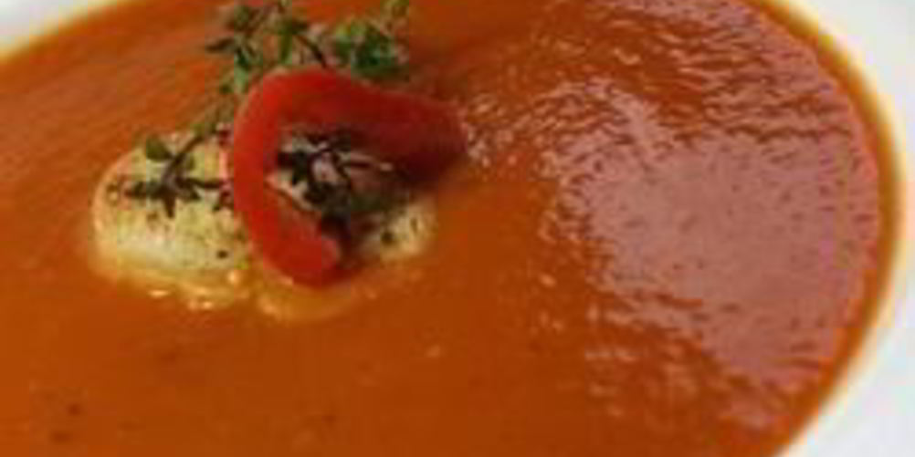 Рецепт супа-пюре из запеченного сладкого перца и помидоров
