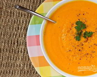 Суп-пюре с яблоками и морковью